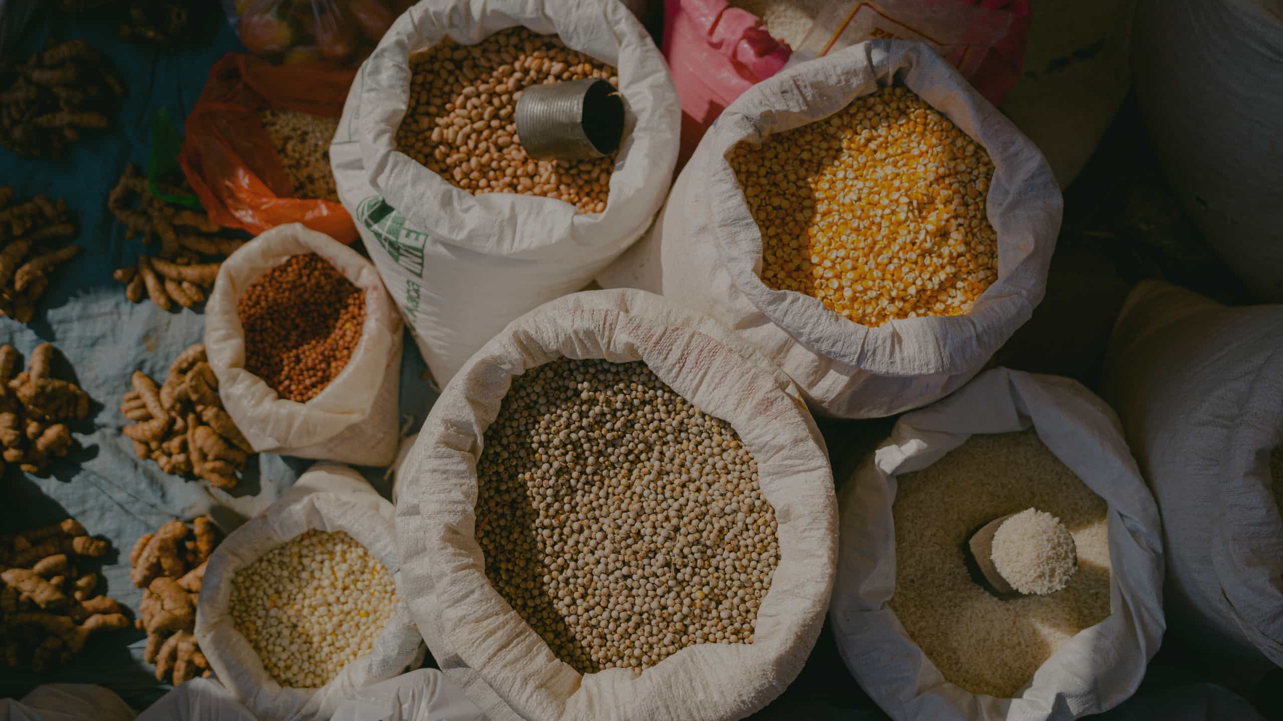 Raw Toor dal piled in a basket